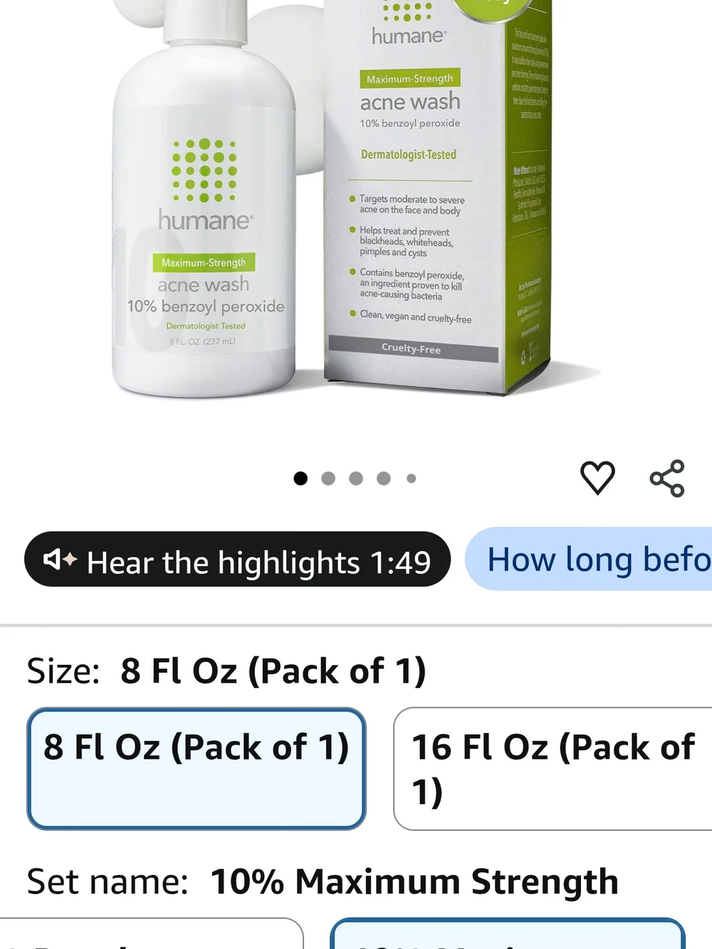 Maximum-Strength Acne Wash 10% Benzoyl Peroxide